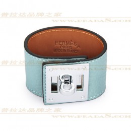 Hermes Kelly Dog Blue Bracelet With Silver
